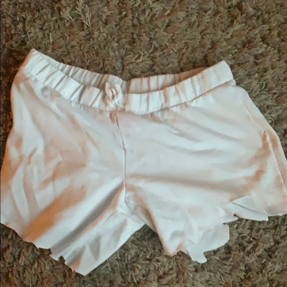 White cut up soft shorts